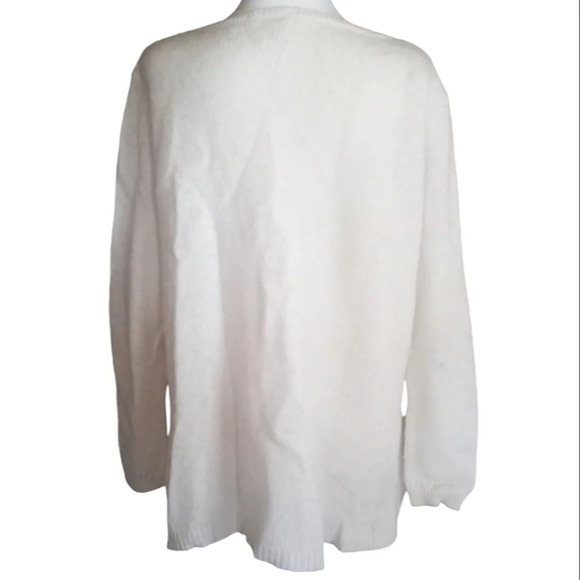 Sundance Chunky Cable Open Knit Lambswool Alpaca Blend Cream Sweater Size Medium - Picture 2 of 6